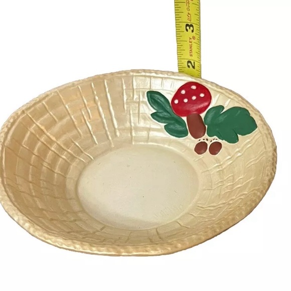 Vtg Pitcher With Bowl Ceramic Mushroom Log Stump Acorn Oak Leaves witchy cottage - Picture 14 of 16